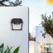 Lampa Solara de Perete SIKS Cu 2 Becuri LED, Pentru Exterior, Cu Senzor de Miscare si Lumina, Incarcare Solara, Acumulator In...