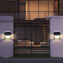 Lampa Solara de Perete SIKS Cu 2 Becuri LED, Pentru Exterior, Cu Senzor de Miscare si Lumina, Incarcare Solara, Acumulator In...