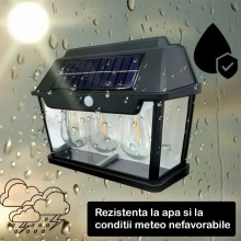 Lampa Solara de Perete SIKS Cu 3 Becuri LED, Pentru Exterior, Cu Senzor de Miscare si Lumina, Incarcare Solara, Acumulator In... Lampa Solara de Perete SIKS Cu 3 Becuri LED, Pentru Exterior, Cu Senzor de Miscare si Lumina, Incarcare Solara, Acumulator In...