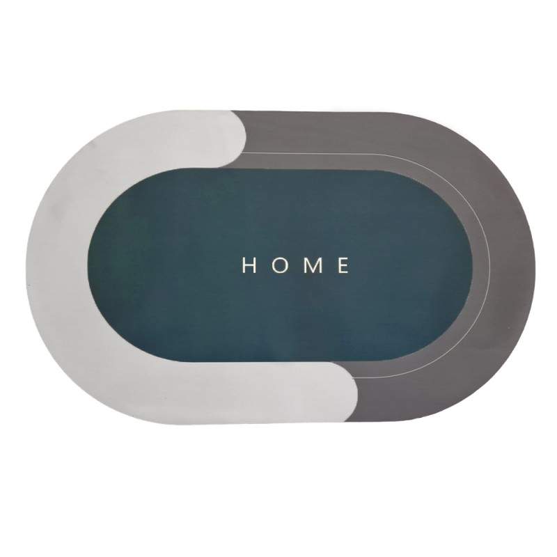 Covor de Baie Antiderapant SIKS, Model „Home”,Oval, 77 x 47.5 cm, Gri/Bleumarin Covor de Baie Antiderapant SIKS, Model „Home”,Oval, 77 x 47.5 cm, Gri/Bleumarin