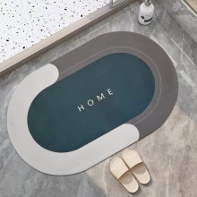Covor de Baie Antiderapant SIKS, Model „Home”,Oval, 77 x 47.5 cm, Gri/Bleumarin Covor de Baie Antiderapant SIKS, Model „Home”,Oval, 77 x 47.5 cm, Gri/Bleumarin