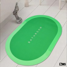 Covor de Baie Antiderapant SIKS, Model „Bathroom”, Oval, 57 x 38 cm, Verde