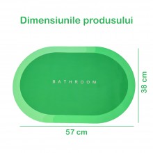 Covor de Baie Antiderapant SIKS, Model „Bathroom”, Oval, 57 x 38 cm, Verde Covor de Baie Antiderapant SIKS, Model „Bathroom”, Oval, 57 x 38 cm, Verde
