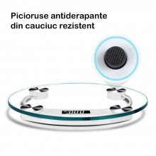 Cantar Corporal SIKS, Transparent, Afisaj Electronic, Oprire Automata, Sticla, Rotund Cantar Corporal SIKS, Transparent, Afisaj Electronic, Oprire Automata, Sticla, Rotund