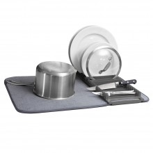 Uscator Pentru Vase SIKS, Pliabil , Plastic/Microfibra, L 60 x l 46 cm, Gri