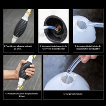 Pompa EDAR Manuala Pentru Transfer Lichide cu Debit Crescut Tip Sifon, Furtun 1.5 m, Cleme De Prindere