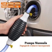 Pompa EDAR Manuala Pentru Transfer Lichide cu Debit Crescut Tip Sifon, Furtun 1.5 m, Cleme De Prindere