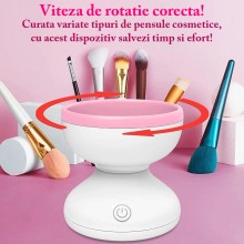 Aparat SIKS Pentru Curatare Pensule De Machiaj Electric, Dispozitiv Cu Rotire Automata, Conectare USB, Capat Lavabil Din Sili...