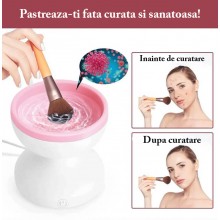 Aparat SIKS Pentru Curatare Pensule De Machiaj Electric, Dispozitiv Cu Rotire Automata, Conectare USB, Capat Lavabil Din Sili...