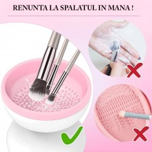 Aparat Pentru Curatare Pensule De Machiaj EDAR Electric, Dispozitiv Cu Rotire Automata, Conectare USB, Capat Lavabil Din Sili...