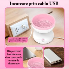 Aparat Pentru Curatare Pensule De Machiaj EDAR Electric, Dispozitiv Cu Rotire Automata, Conectare USB, Capat Lavabil Din Sili...