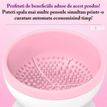 Aparat Pentru Curatare Pensule De Machiaj EDAR Electric, Dispozitiv Cu Rotire Automata, Conectare USB, Capat Lavabil Din Sili...
