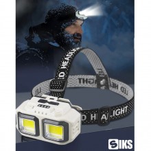 Lanterna de cap LED SIKS, Profesionala, Incarcare USB, Senzor Miscare, 4 Moduri Lumina, 2 Nivele De Intensitate, Pentru Pescu...