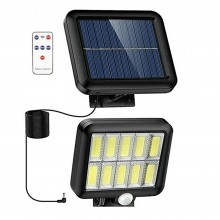 Lampa Solara LED SIKS Cu Telecomanda, Ajustabila, 120 COB LED, Senzor De Miscare Si Lumina, Baterie Inclusa 1200 mAh, 260 LM,...