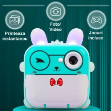 Camera Foto Video Copii Digitala SIKS Rezolutie 24 MP Full HD Polaroid, Cu Imprimare Termica, Printare Instant, Cu Wifi, Foca...