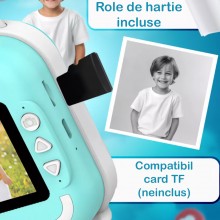 Camera Foto Video Copii Digitala SIKS Rezolutie 24 MP Full HD Polaroid, Cu Imprimare Termica, Printare Instant, Cu Wifi, Foca...