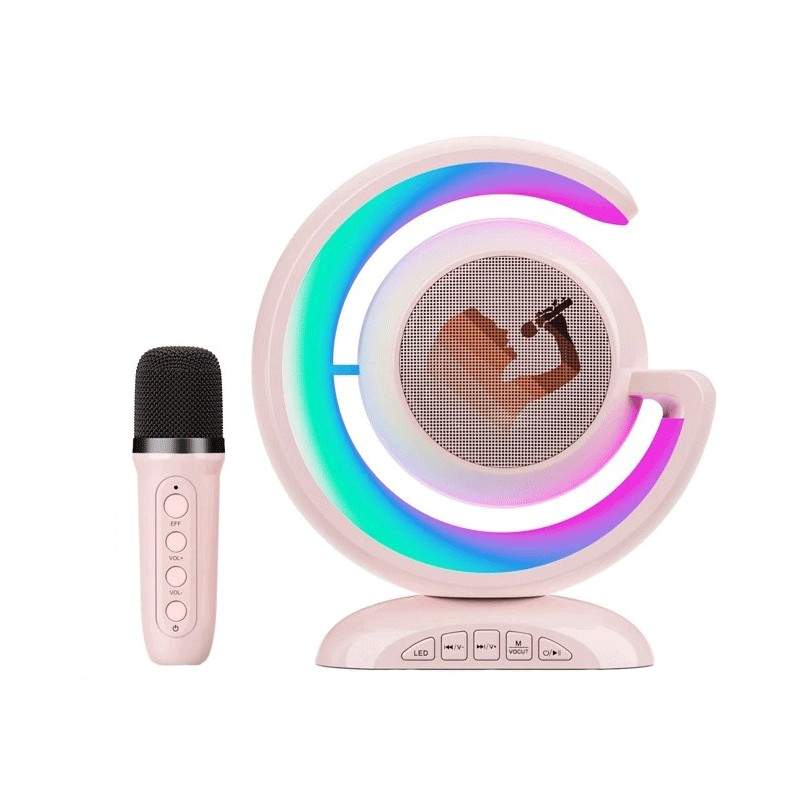 Set Complet Statie Smart Microfon Si Boxa Wireless SIKS Pentru Karaoke Cu Lumina RGB Led , Copii / Adulti, Kit 2 in 1, Aparat... Set Complet Statie Smart Microfon Si Boxa Wireless SIKS Pentru Karaoke Cu Lumina RGB Led , Copii / Adulti, Kit 2 in 1, Aparat...