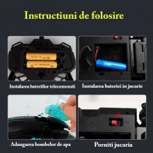 Tanc De Jucarie SIKS Cu Telecomanda, Bratara De Control, Bile Din Hidrogel Expandabile In Apa, Trage Cu Proiectile Din Apa, R...