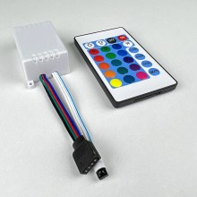 Controler Banda Led RGB SIKS, Alimentator Compatibil Cu Telecomanda 24 Taste si 44 Taste Fara WiFi, Alb