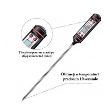Termometru Alimentar EDAR Pentru Bucatarie, -50 - + 300 ° C, Metalic, Cu Tija, Digital, Pentru Mancare, Lichide, Alimente, Pentr Termometru Alimentar EDAR Pentru Bucatarie, -50 - + 300 ° C, Metalic, Cu Tija, Digital, Pentru Mancare, Lichide, Alimente, Pentr