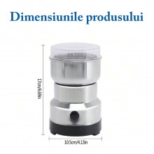 Rasnita Pentru Cafea EDAR, Electrica, 100g, 200 W, Din Otel Inoxidabil, Argintiu/Negru Rasnita Pentru Cafea EDAR, Electrica, 100g, 200 W, Din Otel Inoxidabil, Argintiu/Negru