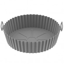 Tava De Protectie Din Silicon SIKS Pentru Air Fryer, Universala, Pentru Friteuza, Prajit, Copt, Reutilizabila, Gri
