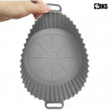 Tava De Protectie Din Silicon SIKS Pentru Air Fryer, Universala, Pentru Friteuza, Prajit, Copt, Reutilizabila, Gri