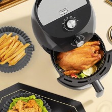 Tava De Protectie Din Silicon SIKS Pentru Air Fryer, Universala, Pentru Friteuza, Prajit, Copt, Reutilizabila, Gri