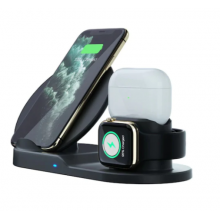 Statie de incarcare SIKS® universala Fast Wireless Charger 3 in 1, incarcare telefon, airpods si smartwatch, negru