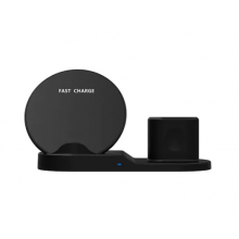 Statie de incarcare SIKS® universala Fast Wireless Charger 3 in 1, incarcare telefon, airpods si smartwatch, negru