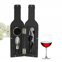 Set Cadou SIKS, Accesorii Vin, 3 Piese Incluse, Ambalaj Sticla De Vin, Negru Set Cadou SIKS, Accesorii Vin, 3 Piese Incluse, Ambalaj Sticla De Vin, Negru