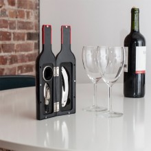 Set Cadou SIKS, Accesorii Vin, 3 Piese Incluse, Ambalaj Sticla De Vin, Negru Set Cadou SIKS, Accesorii Vin, 3 Piese Incluse, Ambalaj Sticla De Vin, Negru