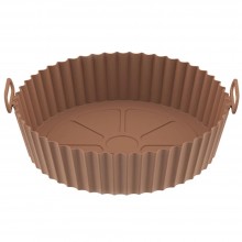 Tava De Protectie Din Silicon SIKS Pentru Air Fryer, Universala, Pentru Friteuza, Prajit, Copt, Reutilizabila, Maro
