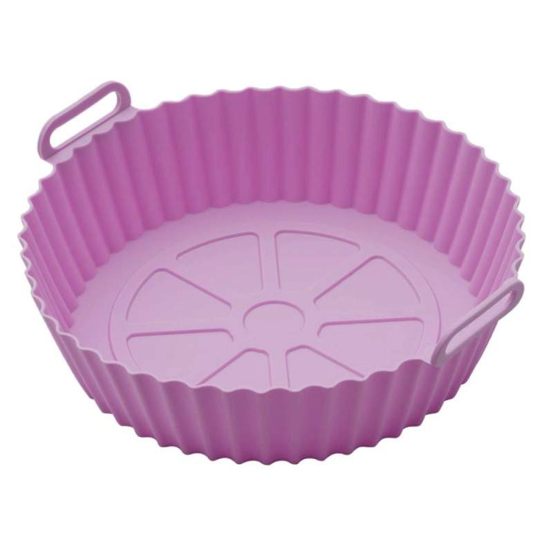 Tava De Protectie Din Silicon SIKS Pentru Air Fryer, Universala, Pentru Friteuza, Prajit, Copt, Reutilizabila, Mov