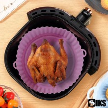 Tava De Protectie Din Silicon SIKS Pentru Air Fryer, Universala, Pentru Friteuza, Prajit, Copt, Reutilizabila, Mov