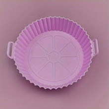 Tava De Protectie Din Silicon SIKS Pentru Air Fryer, Universala, Pentru Friteuza, Prajit, Copt, Reutilizabila, Mov