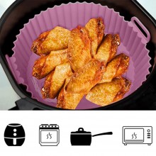Tava De Protectie Din Silicon SIKS Pentru Air Fryer, Universala, Pentru Friteuza, Prajit, Copt, Reutilizabila, Mov