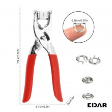 Cleste Profesional de Mercerie EDAR Pentru Montat/Nituit Capse , 50 De Capse Incluse, Cutie De Depozitare, Aparat Din Metal, ...