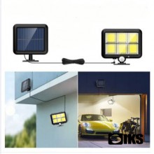 Lampa Solara Cu Telecomanda 120 COB LED SIKS, Cu Senzor De Miscare Si Lumina, Baterie Inclusa 1200 Mah, 260 LM, Cablu 5 M, Pa...