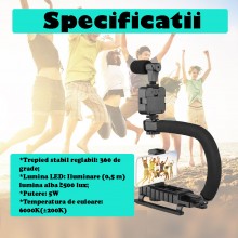 Kit Profesional EDAR De Vlogging Sau Podcast Youtube Cu Telecomanda, Trepied, Lumina LED Si Microfon, Compatibil Cu Aparat Fo... Kit Profesional EDAR De Vlogging Sau Podcast Youtube Cu Telecomanda, Trepied, Lumina LED Si Microfon, Compatibil Cu Aparat Fo...