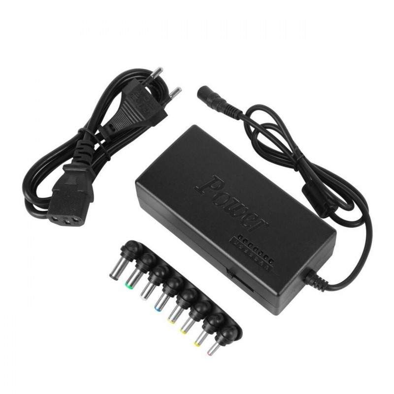 Incarcator Universal Pentru Laptop EDAR, Negru, Cu 8 Conectori Pentru Priza