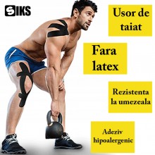 Banda Kinesiologica SIKS Pentru Suportul Muschilor, Pentru Sportivi Si Atleti, Negru