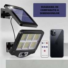 Lampa Solara 120 COB LED EDAR, Cu Telecomanda, Senzor De Miscare Si Lumina, Baterie Inclusa 1200 Mah, 260 LM, Cablu 5 M, Pan... Lampa Solara 120 COB LED EDAR, Cu Telecomanda, Senzor De Miscare Si Lumina, Baterie Inclusa 1200 Mah, 260 LM, Cablu 5 M, Pan...