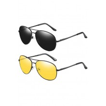 Pachet Premium Complet EDAR, Ochelari De Condus Pe Timp De ZI+ Ochelari De Condus Pe Timp De NOAPTE , 2 Tocuri Incluse, Polar...