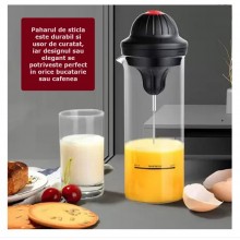 Spumator Electric De Lapte EDAR, Cu Pahar De Sticla 450 ml , Cu Baterii Spumator Electric De Lapte EDAR, Cu Pahar De Sticla 450 ml , Cu Baterii