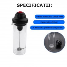 Spumator Electric De Lapte EDAR, Cu Pahar De Sticla 450 ml , Cu Baterii Spumator Electric De Lapte EDAR, Cu Pahar De Sticla 450 ml , Cu Baterii