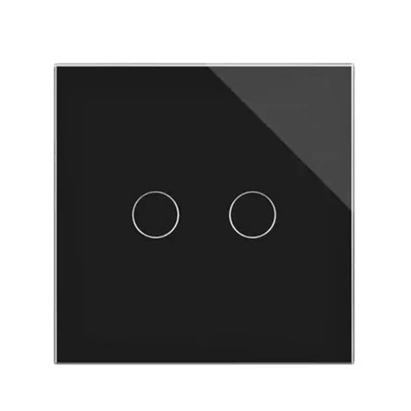 Intrerupator Lumina Dublu Cu Touch SIKS Din Sticla Securizata, De Perete, Serie 2024, Iluminare LED, Ecran Tactil, Elegant, 2...