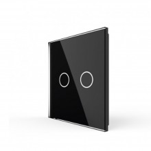 Intrerupator Lumina Dublu Cu Touch SIKS Din Sticla Securizata, De Perete, Serie 2024, Iluminare LED, Ecran Tactil, Elegant, 2...