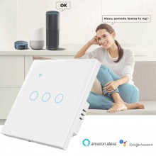 Intrerupator Inteligent Cu Touch EDAR, Wi-Fi, 3 Faze, Sticla securizata, Compatibil Cu Tuya, Life Smart, Amazon Alexa, Google As Intrerupator Inteligent Cu Touch EDAR, Wi-Fi, 3 Faze, Sticla securizata, Compatibil Cu Tuya, Life Smart, Amazon Alexa, Google As