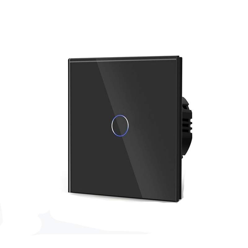 Intrerupator Lumina Cu Touch EDAR Din Sticla Securizata, De Perete, Iluminare LED, Ecran Tactil, Elegant, 1 Faza, Negru Intrerupator Lumina Cu Touch EDAR Din Sticla Securizata, De Perete, Iluminare LED, Ecran Tactil, Elegant, 1 Faza, Negru
